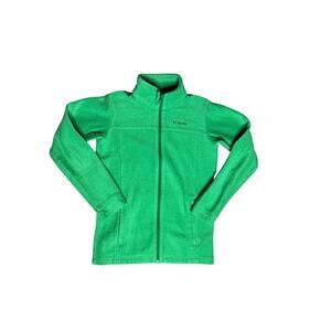 Columbia Kids Fleece Jacket Boys Large 14/18 Green Full Zip Youth Jacket